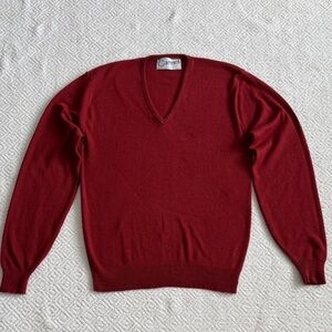 Vintage Carmel Men's Red Organic V-Neck Sweater Sz XL